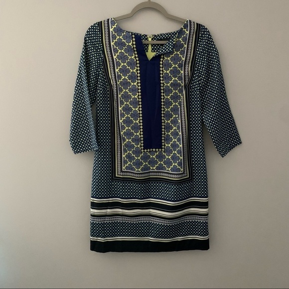 Women’s The Limited Green and blue patterned shift dress size XS - Picture 1 of 5